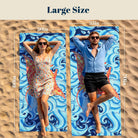Boho Swirl Ocean Life Beach Towel Quick Dry Microfiber Summer Vacation Gift