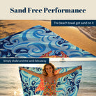 Boho Swirl Ocean Life Beach Towel Quick Dry Microfiber Summer Vacation Gift