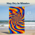 Abstract Psychedelic Beach Towel Quick Dry Microfiber Summer Vacation Gift