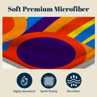 Abstract Psychedelic Beach Towel Quick Dry Microfiber Summer Vacation Gift