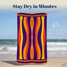 Abstract Psychedelic Beach Towel Quick Dry Microfiber Summer Vacation Gift