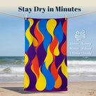 Abstract Psychedelic Beach Towel Quick Dry Microfiber Summer Vacation Gift