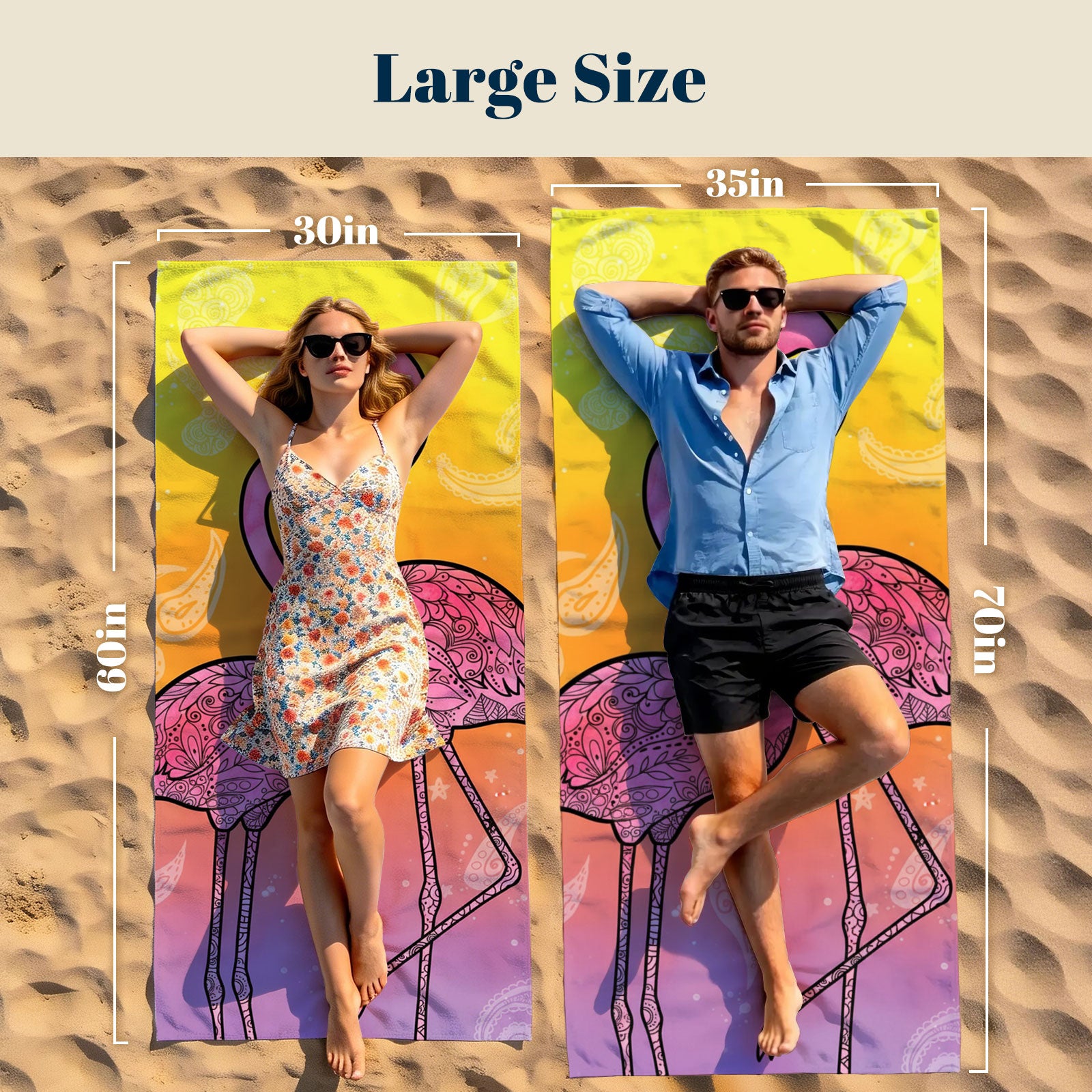 Mandala Animal Beach Towel Boho Watercolor Quick Dry Summer Vacation Gift