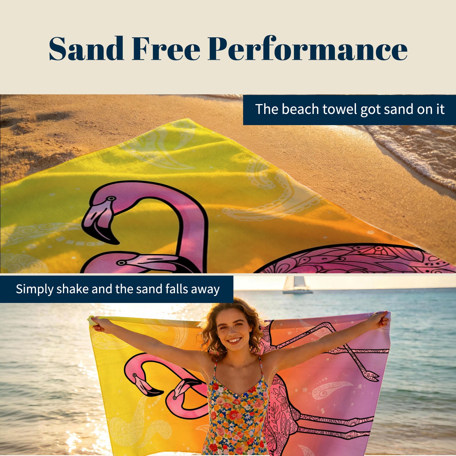 Mandala Animal Beach Towel Boho Watercolor Quick Dry Summer Vacation Gift