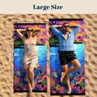 Tropical Pop Art Scenery Beach Towel Quick Dry Microfiber Summer Vacation Gift