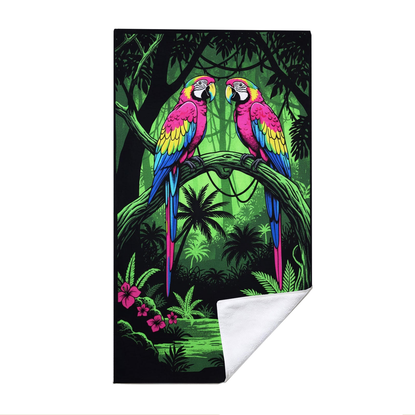 Tropical Pop Art Scenery Beach Towel Quick Dry Microfiber Summer Vacation Gift