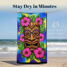 Tropical Pop Art Scenery Beach Towel Quick Dry Microfiber Summer Vacation Gift