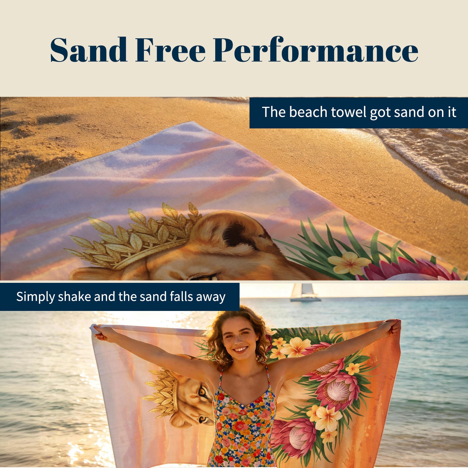 Cute Watercolor Beach Towel Tropical Fairy Tale Quick Dry Summer Gift