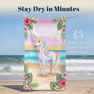 Cute Watercolor Beach Towel Tropical Fairy Tale Quick Dry Summer Gift