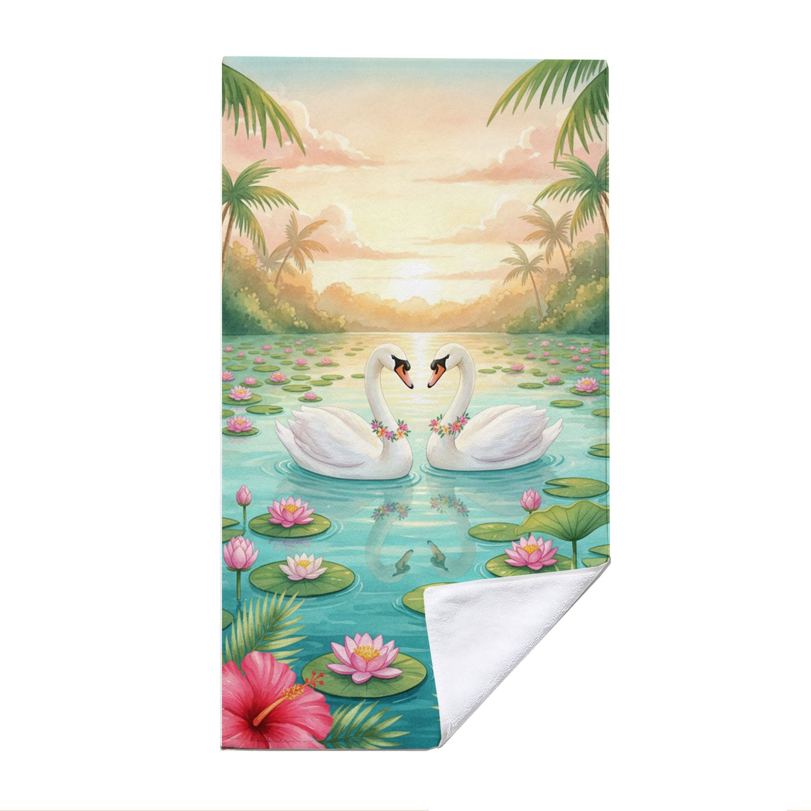Cute Watercolor Beach Towel Tropical Fairy Tale Quick Dry Summer Gift