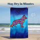 Colorful Pop Art Dog Beach Towel Quick Dry Microfiber Summer Pet Lover Gift