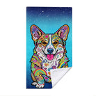 Colorful Pop Art Dog Beach Towel Quick Dry Microfiber Summer Pet Lover Gift