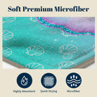 Glitter Mermaid Ocean Beach Towel Quick Dry Microfiber Summer Vacation Gift