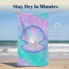 Glitter Mermaid Ocean Beach Towel Quick Dry Microfiber Summer Vacation Gift