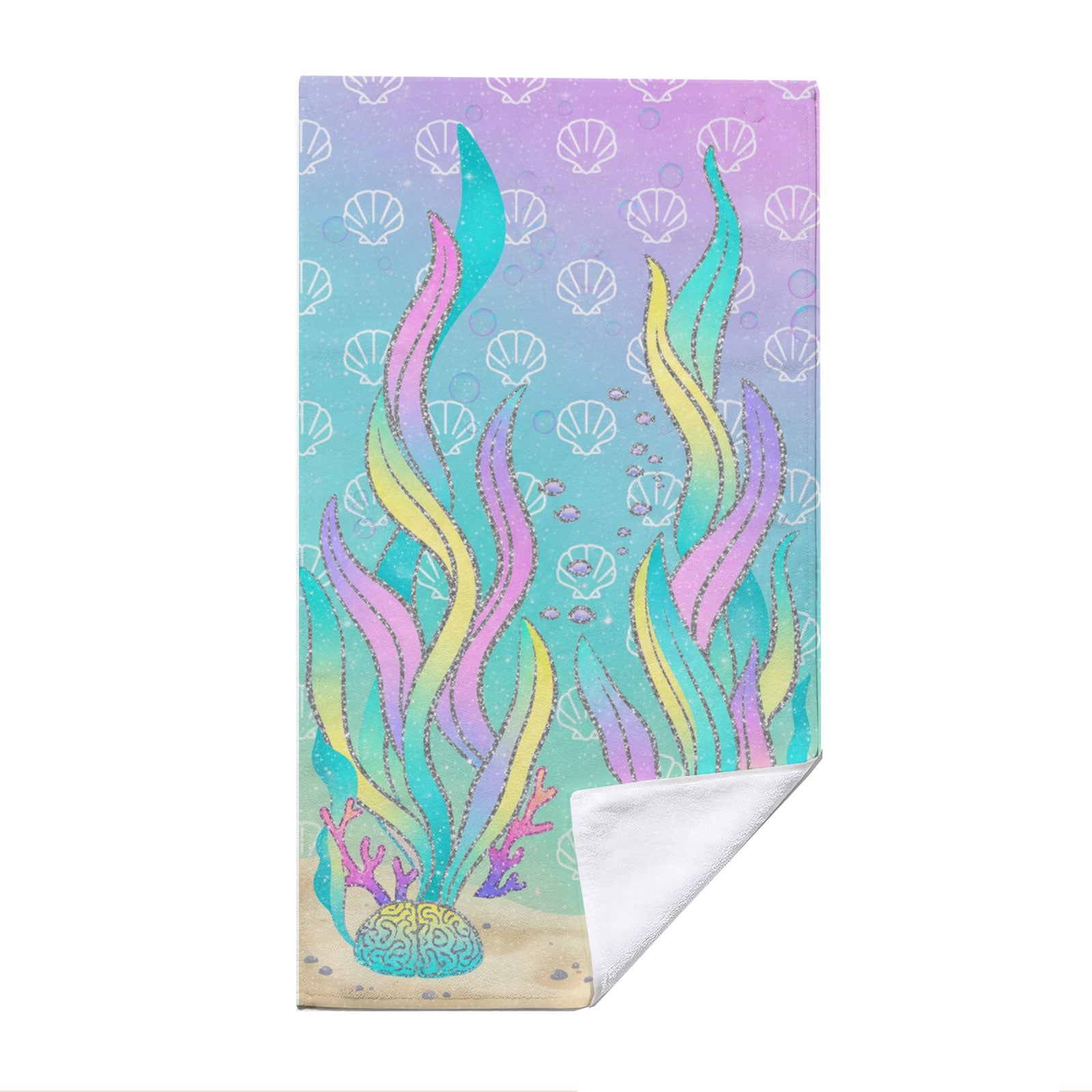 Glitter Mermaid Ocean Beach Towel Quick Dry Microfiber Summer Vacation Gift