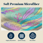 Glitter Mermaid Ocean Beach Towel Quick Dry Microfiber Summer Vacation Gift