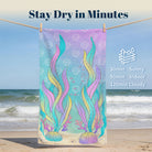 Glitter Mermaid Ocean Beach Towel Quick Dry Microfiber Summer Vacation Gift
