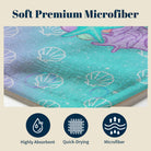 Glitter Mermaid Ocean Beach Towel Quick Dry Microfiber Summer Vacation Gift