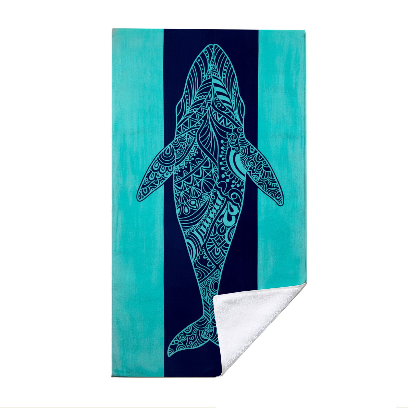 Turquoise Marine Life Beach Towel Quick Dry Microfiber Summer Vacation Gift