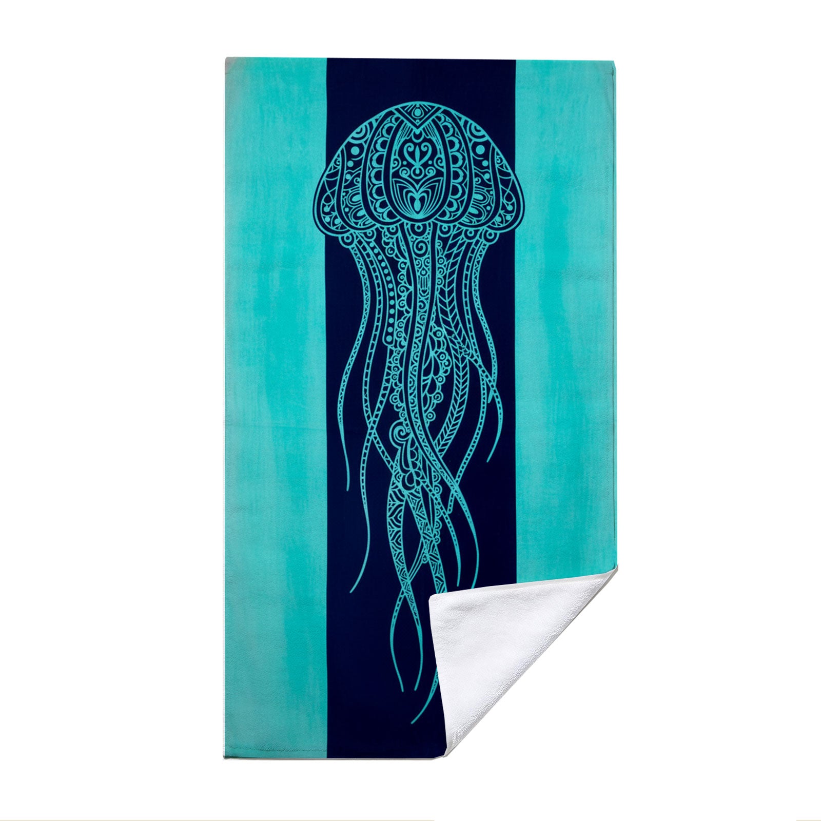 Turquoise Marine Life Beach Towel Quick Dry Microfiber Summer Vacation Gift