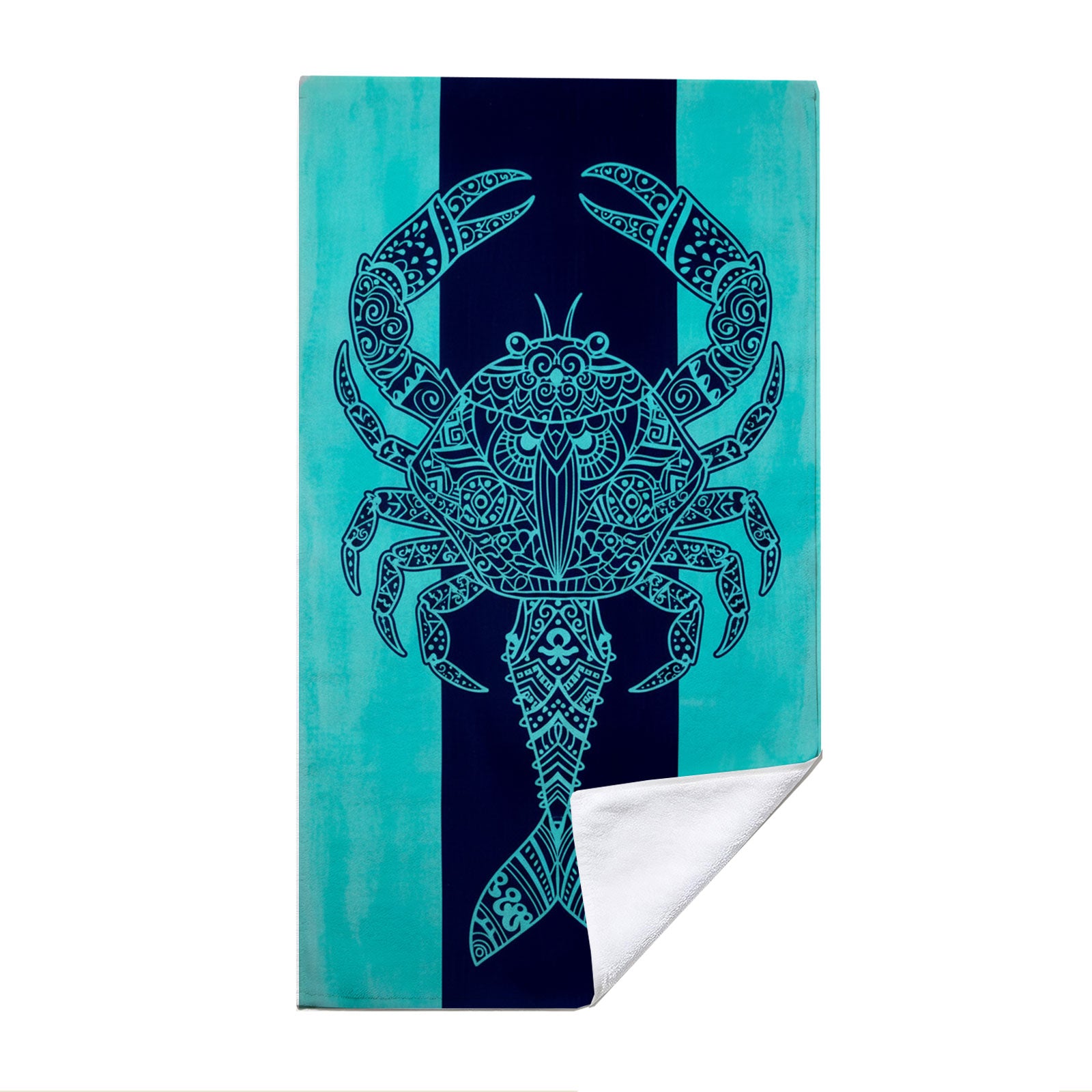 Turquoise Marine Life Beach Towel Quick Dry Microfiber Summer Vacation Gift