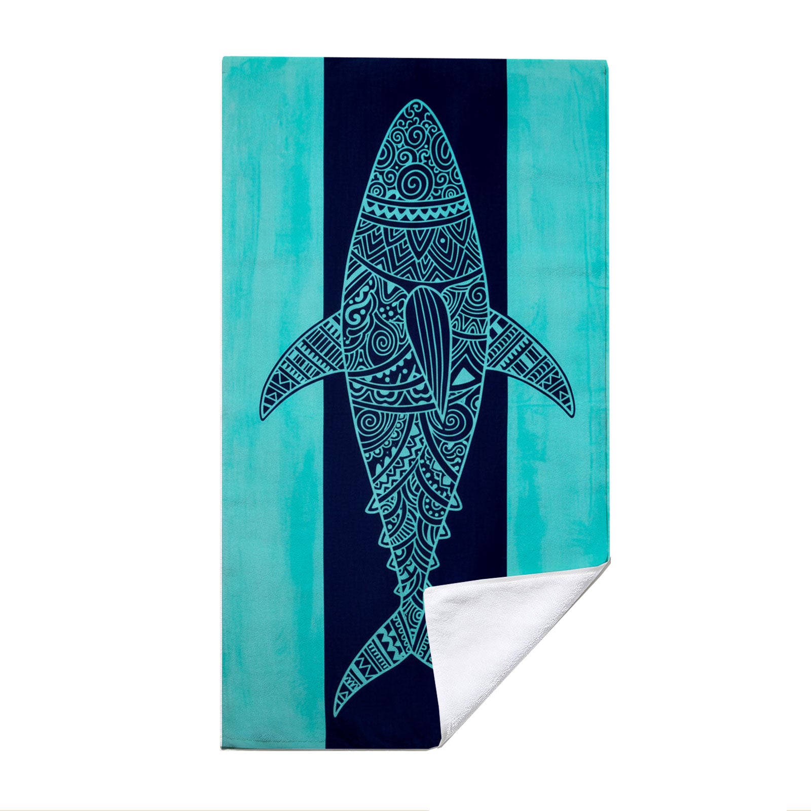 Turquoise Marine Life Beach Towel Quick Dry Microfiber Summer Vacation Gift