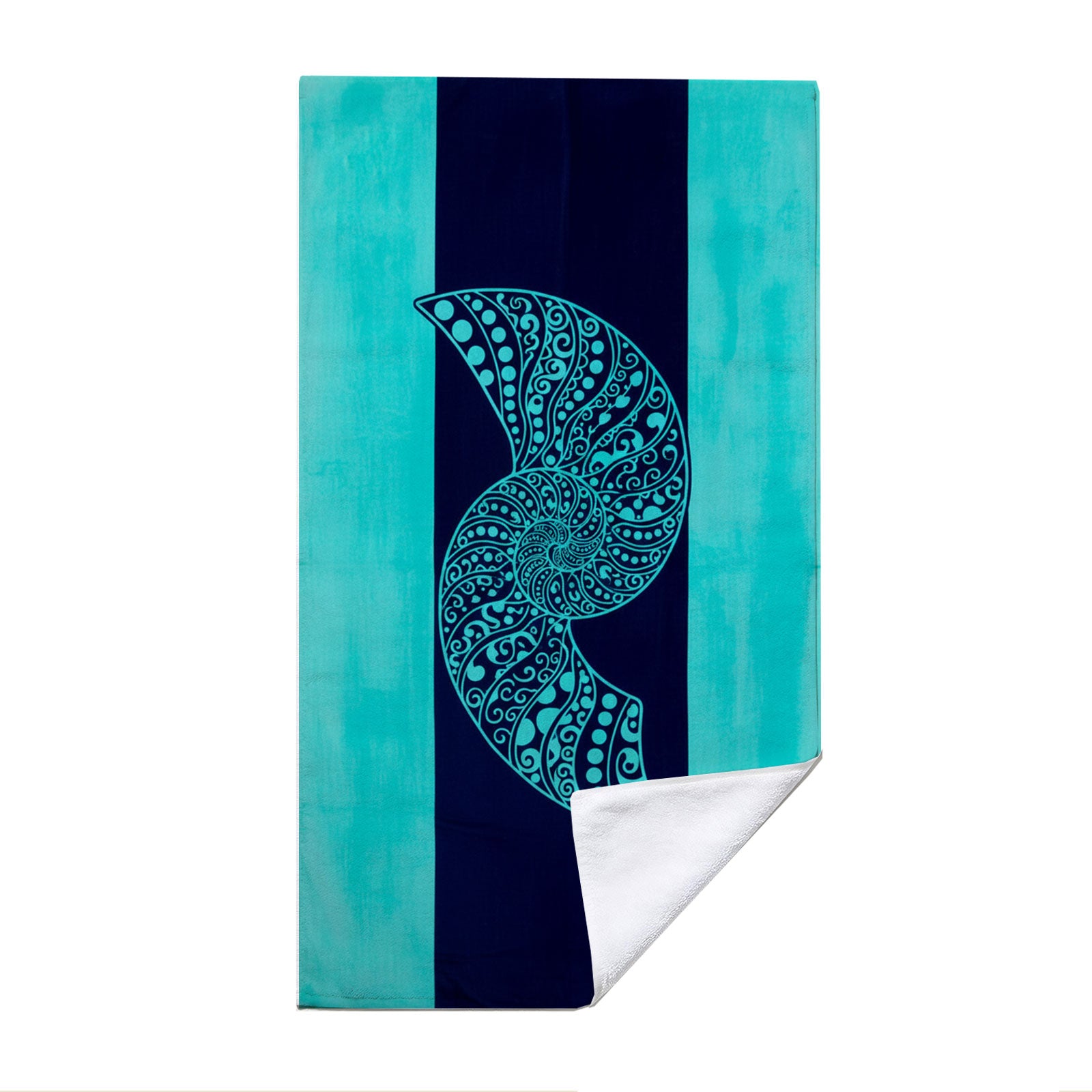 Turquoise Marine Life Beach Towel Quick Dry Microfiber Summer Vacation Gift