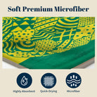Tropical Geometric Beach Towel Quick Dry Microfiber Summer Vacation Gift