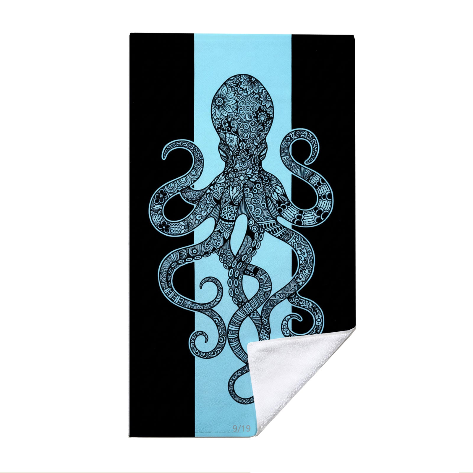 Monochrome Marine Mandala Beach Towel Quick Dry Microfiber Summer Vacation Gift