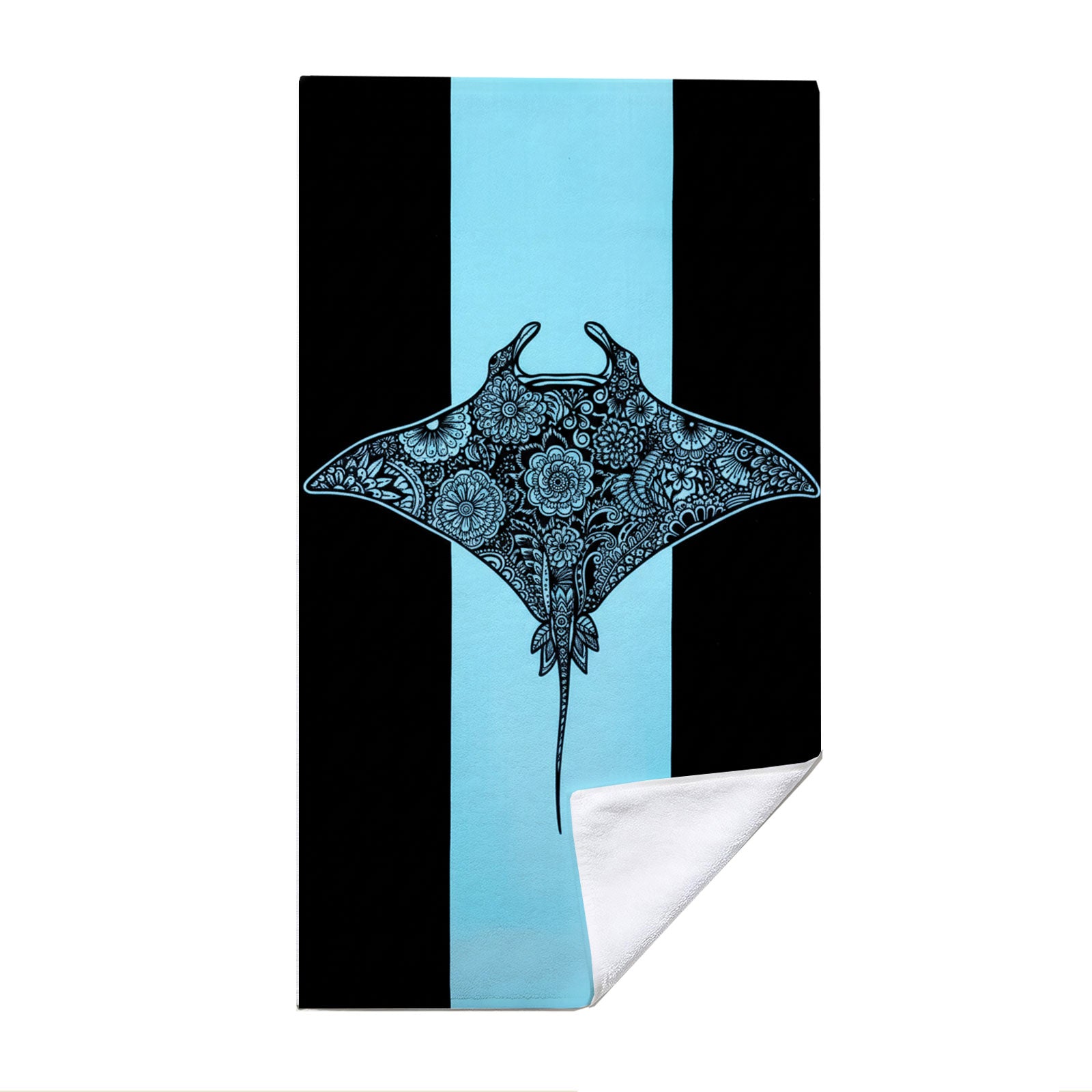 Monochrome Marine Mandala Beach Towel Quick Dry Microfiber Summer Vacation Gift