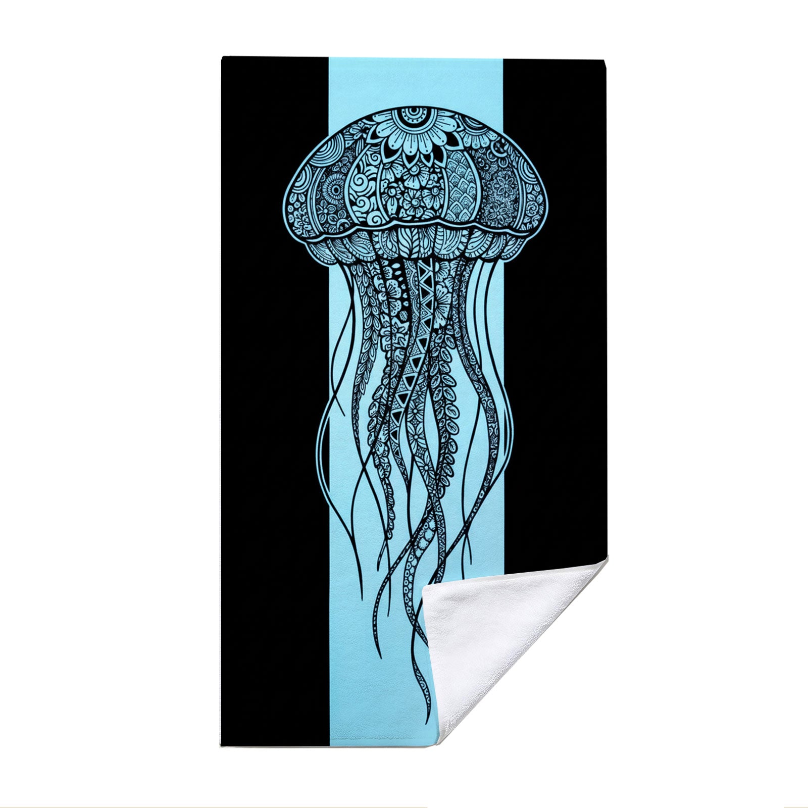 Monochrome Marine Mandala Beach Towel Quick Dry Microfiber Summer Vacation Gift