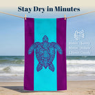 Boho Marine Mandala Beach Towel Quick Dry Microfiber Summer Vacation Gift