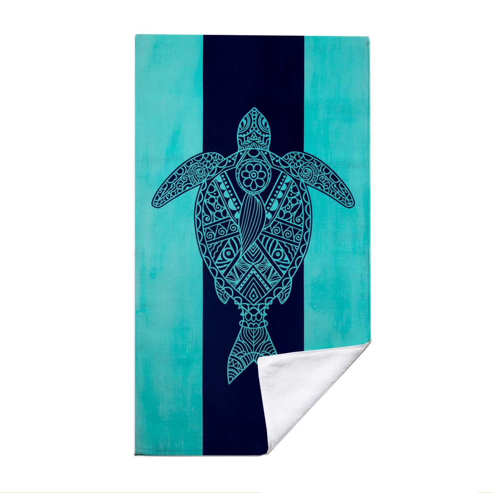 Turquoise Marine Life Beach Towel Quick Dry Microfiber Summer Vacation Gift