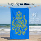 Blue Mandala Ocean Beach Towel Quick Dry Microfiber Summer Vacation Gift