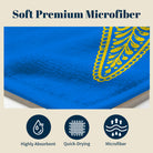 Blue Mandala Ocean Beach Towel Quick Dry Microfiber Summer Vacation Gift