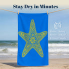 Blue Mandala Ocean Beach Towel Quick Dry Microfiber Summer Vacation Gift