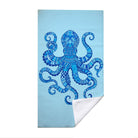 Tribal Geometric Beach Towel Blue Marine Life Quick Dry Microfiber Summer Gift