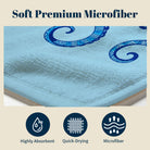 Tribal Geometric Beach Towel Blue Marine Life Quick Dry Microfiber Summer Gift