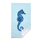 Tribal Geometric Beach Towel Blue Marine Life Quick Dry Microfiber Summer Gift