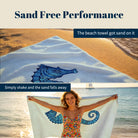 Tribal Geometric Beach Towel Blue Marine Life Quick Dry Microfiber Summer Gift