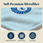 Tribal Geometric Beach Towel Blue Marine Life Quick Dry Microfiber Summer Gift