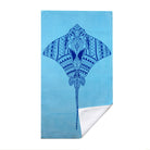 Tribal Geometric Beach Towel Blue Marine Life Quick Dry Microfiber Summer Gift