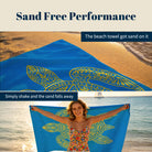 Blue Mandala Ocean Beach Towel Quick Dry Microfiber Summer Vacation Gift