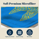 Blue Mandala Ocean Beach Towel Quick Dry Microfiber Summer Vacation Gift