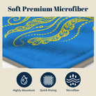 Blue Mandala Ocean Beach Towel Quick Dry Microfiber Summer Vacation Gift