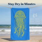 Blue Mandala Ocean Beach Towel Quick Dry Microfiber Summer Vacation Gift