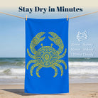 Blue Mandala Ocean Beach Towel Quick Dry Microfiber Summer Vacation Gift