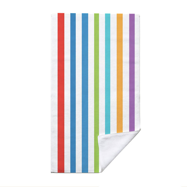 Colorful Striped Beach Towel Quick Dry Microfiber Summer Vacation Gift