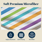Colorful Striped Beach Towel Quick Dry Microfiber Summer Vacation Gift