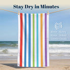 Colorful Striped Beach Towel Quick Dry Microfiber Summer Vacation Gift